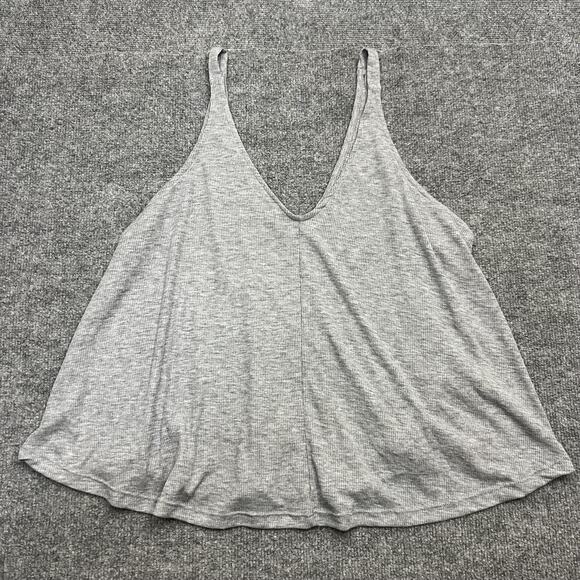 Free People Tank Top Womens Medium Heather Gray Loose Fit Ribbed Cami Intimately - Picture 2 of 8